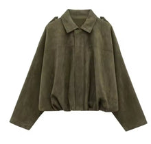 Elliana Women's Jacket – Loose Suede Effect Jacket with Practical Pockets for Autumn/Winter
