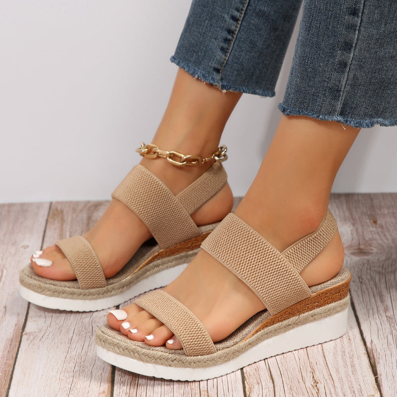 Anna Platform Sandals Women – Elastic Straps & Comfortable Summer Sandals with Stylish Look