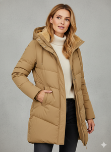 Alexandra Long Hooded Coat for Women – Elegant Winter Jacket with Comfortable Fit