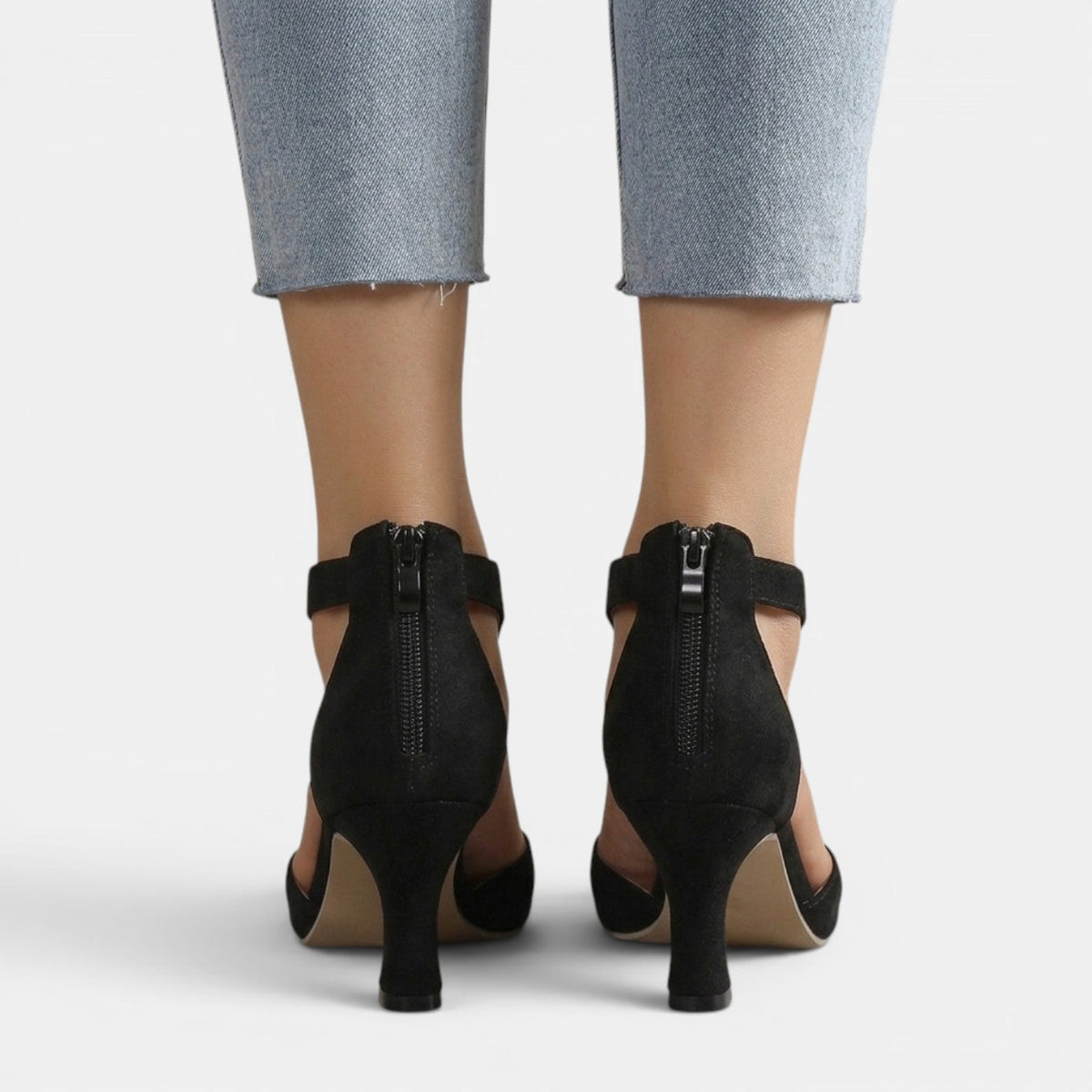 Women's Elegant Zip Heeled Sandals