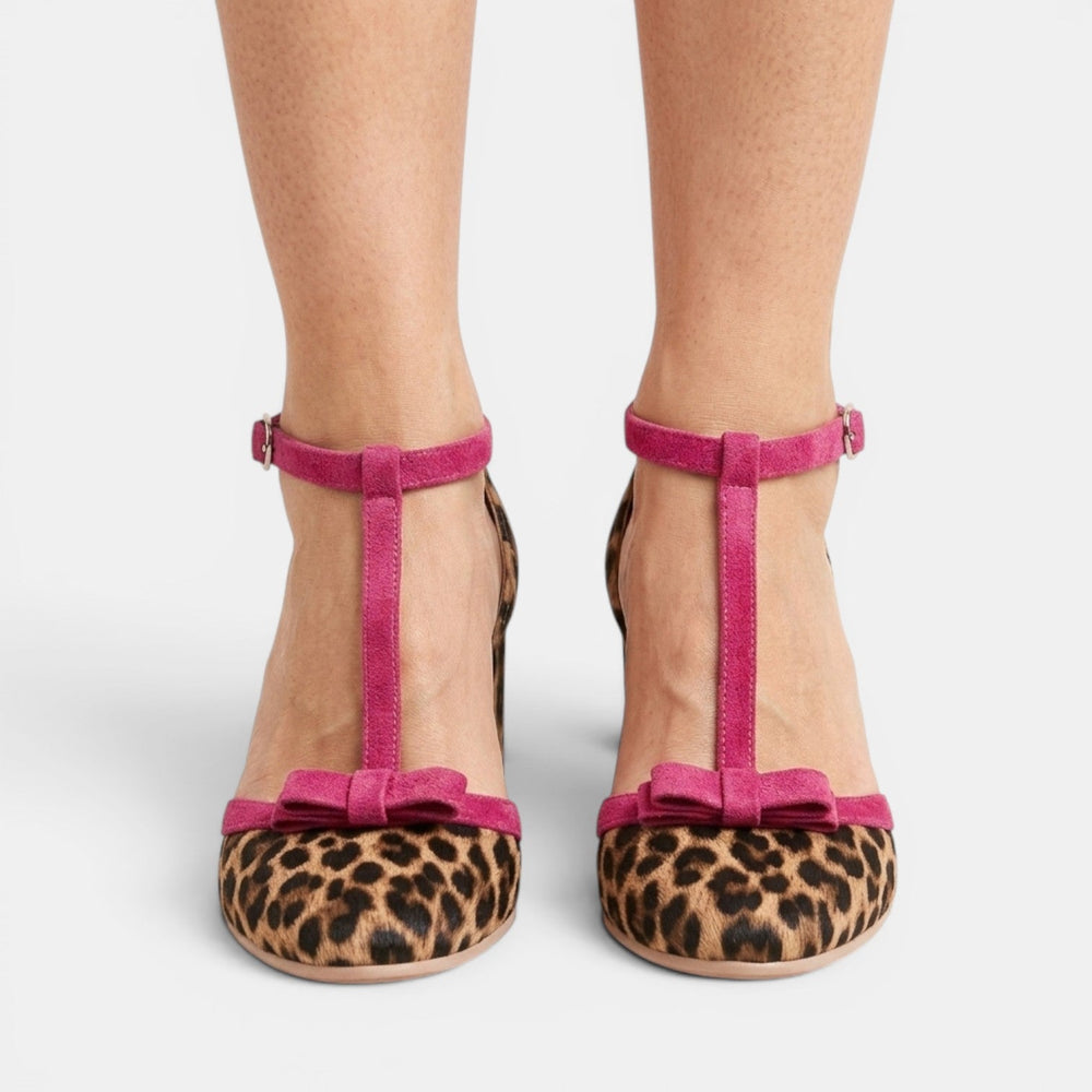 Women's Leopard-Print Bow Heels