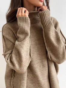 Amy Ensemble Loungewear Woman in Knit – Soft Outfit with Turtleneck & Loose Pants
