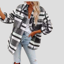 Élise Jacket Shacket Emora Nova – Oversize Checkered Model with Adjustable Belt