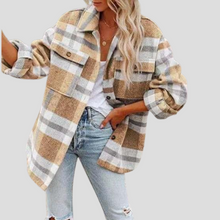 Élise Jacket Shacket Emora Nova – Oversize Checkered Model with Adjustable Belt
