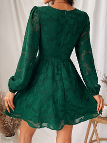 Virelle Cupshe Dress for Women – Floral Lace V-Neck, Long Sleeves & Elegant A-Line Cut