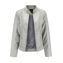 Janiyah Women's Leather Jacket – Chic Stand Collar, Zippers & Elegant Modern Style