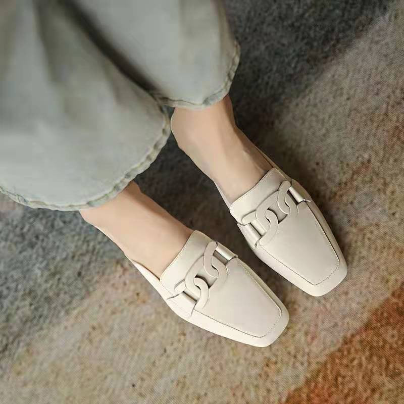 Evrynth Moccasins Women – Leather Mary Jane Shoes with Chunky Heel & Comfort