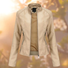 Sasha Women's Leather Jacket – Modern Slim Blouson with Zipper Closure for Mid-Season