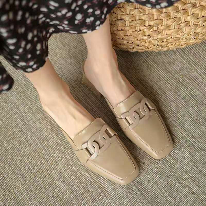 Evrynth Moccasins Women – Leather Mary Jane Shoes with Chunky Heel & Comfort