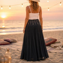 Soléra – High Waist A-Line Boho Maxi Skirt for Women