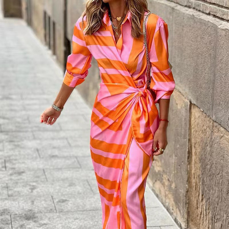 Jasmin Robe Woman – Elegant Dress with Symmetrical Print & Comfortable Cut for All Seasons