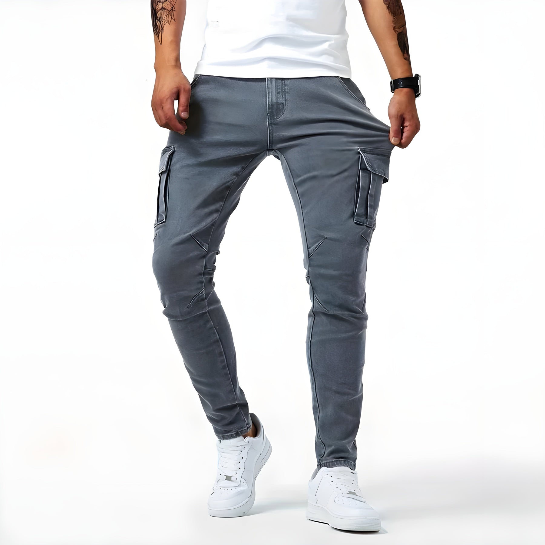 Francois Men's Pants – Comfortable & Modern Elastic Denim Cargo Pants