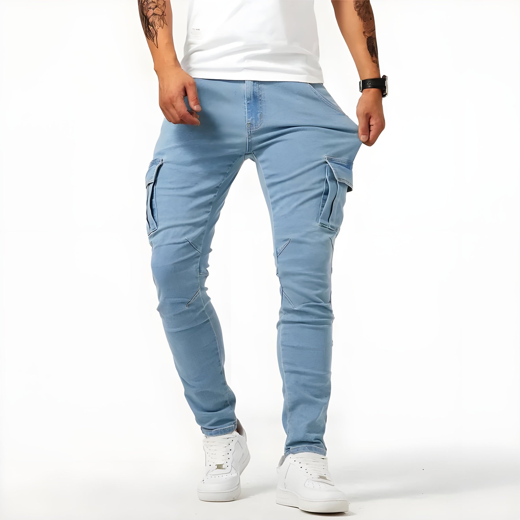 Francois Men's Pants – Comfortable & Modern Elastic Denim Cargo Pants