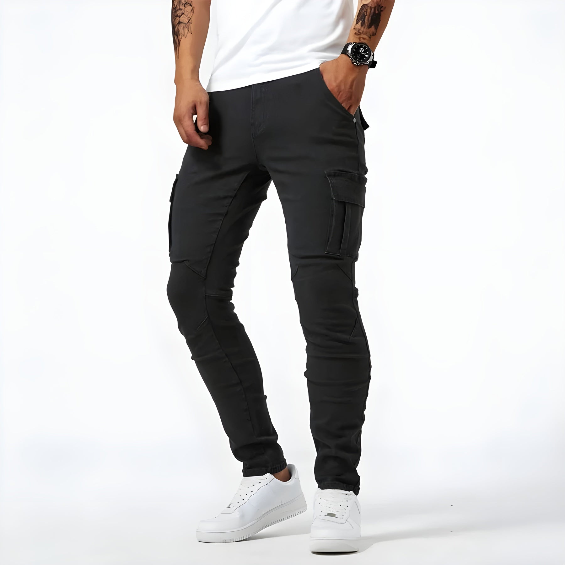 Francois Men's Pants – Comfortable & Modern Elastic Denim Cargo Pants