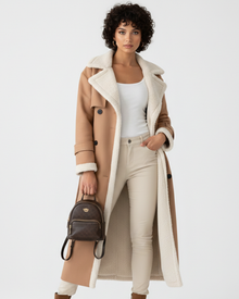 Itzel Long Coat for Women – Warm Fleece Lining, Adjustable Belt & Gracefulness