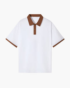 Enzo Laurent | Contrast Collar Polo with Modern Leisure Elegance For Men