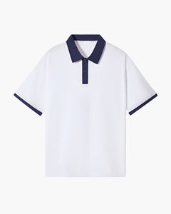 Enzo Laurent | Contrast Collar Polo with Modern Leisure Elegance For Men