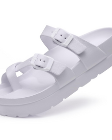 Inara Women's Sandals – Comfortable Platform Slides with Double Buckle & Arch Support