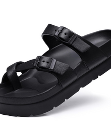 Inara Women's Sandals – Comfortable Platform Slides with Double Buckle & Arch Support
