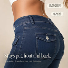 Curvella – Curvy Fit Stretch Denim-like Capri Jeans, Mid Rise Cuffed Hem