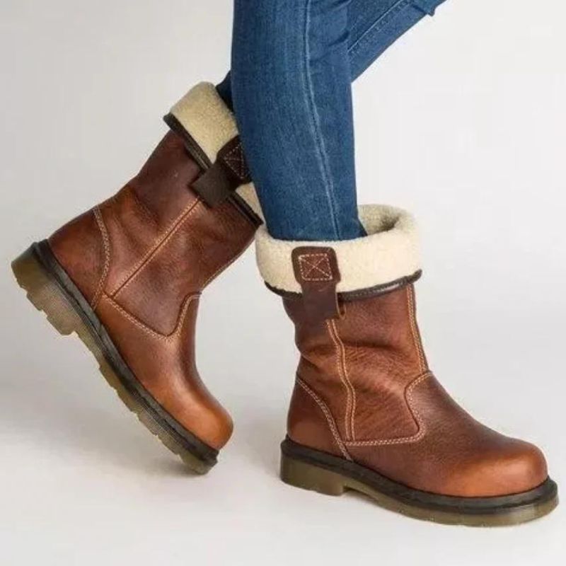 Larah Women's Winter Boots – Warm Slip-On Ankle Boots with Non-Slip Sole