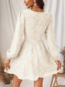 Virelle Cupshe Dress for Women – Floral Lace V-Neck, Long Sleeves & Elegant A-Line Cut
