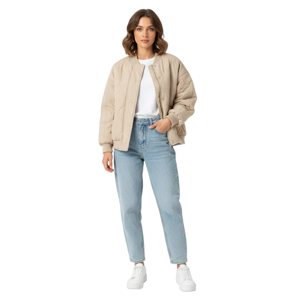 Christelle Women's Bomber Jacket Lined – Casual Fit, Lightweight & Timeless Style