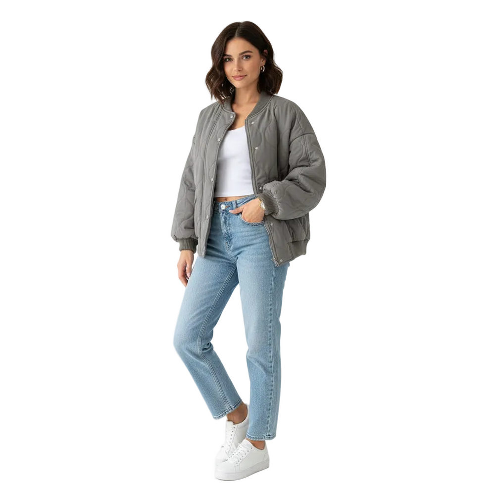 Christelle Women's Bomber Jacket Lined – Casual Fit, Lightweight & Timeless Style