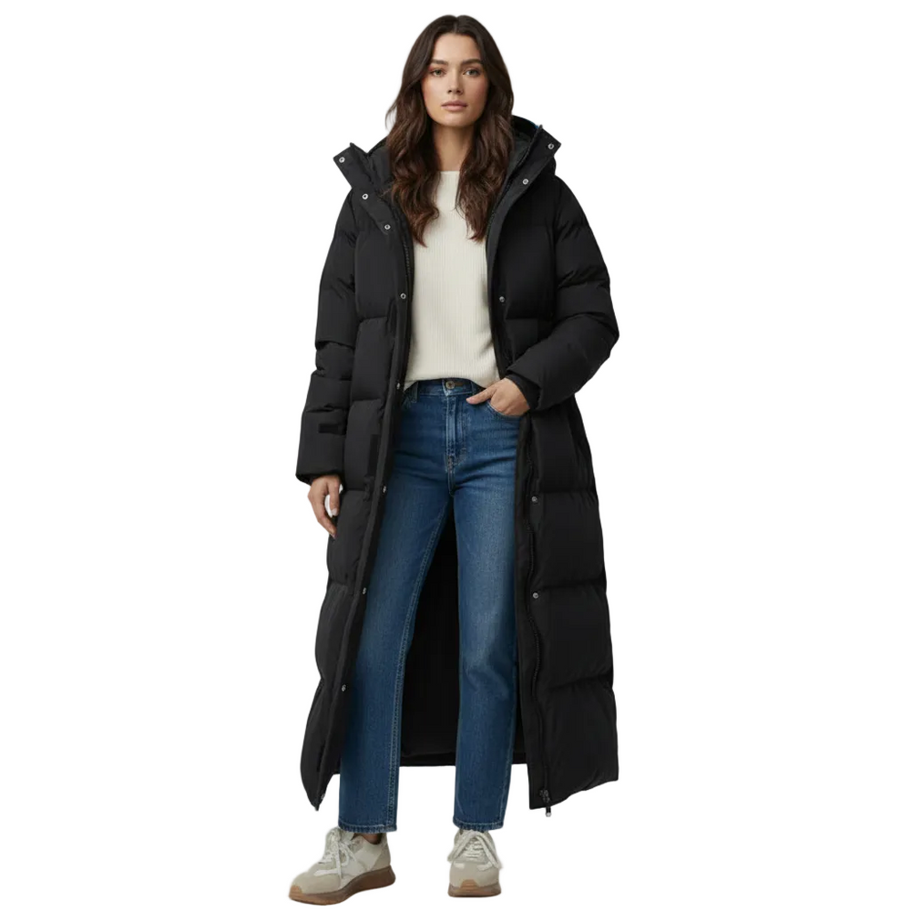 Cray Women's Long Puffer Coat – Elegant Fit, Warm & Wind Resistant