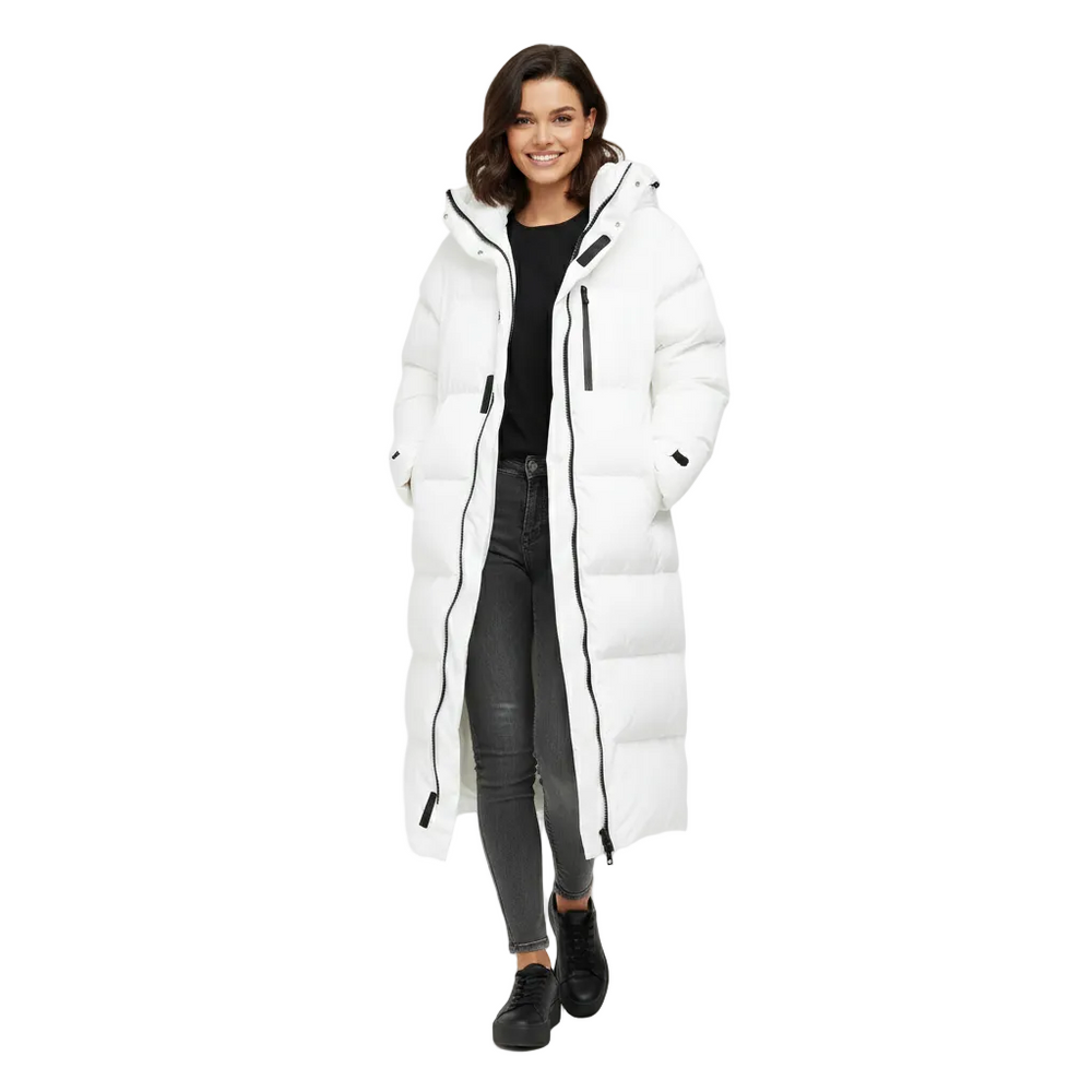 Cray Women's Long Puffer Coat – Elegant Fit, Warm & Wind Resistant