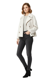 Noëlle Women's Short Coat Double Breasted – Wool Blend & Elegant Style