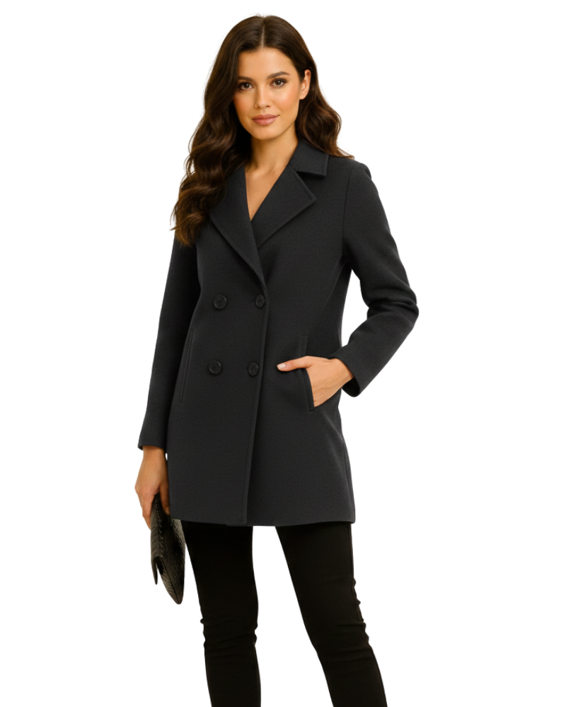 Lucia Donatelli Women's Wool Winter Coat – Elegant Cut & Luxurious Finish