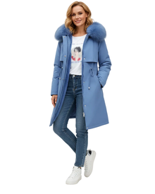 Alessia Vieri Women's Winter Coat with Faux Fur Collar – Elegant Cut & Warm Lining