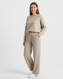 Hella Women's 2-Piece Set – Sweater & Wide-Leg Relaxed Fit Pants in Organic Polyester