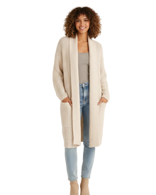 Erca Long Knit Jacket for Women – Elegant Loose Cardigan for Spring, Autumn & Winter
