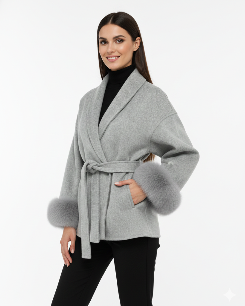 Aurore Women's Belted Coat – Loose Elegant Cut & Timeless Mid-Season Style