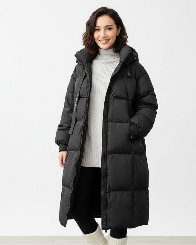 Laura Long Parka for Women – Warm Coat with Hood, Relaxed Fit & Straight Silhouette