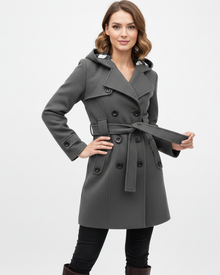 Issa Women's Trench – Elegant Belted Coat with Fitted Cut for Autumn & Winter