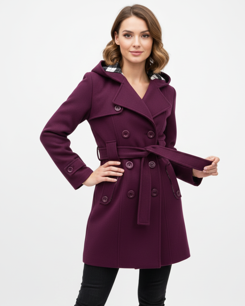 Issa Women's Trench – Elegant Belted Coat with Fitted Cut for Autumn & Winter