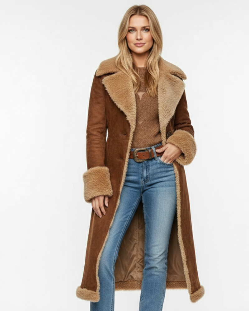 Jalyn Long Coat for Women – Elegant Coat with Modern Retro Style, Timeless Cut