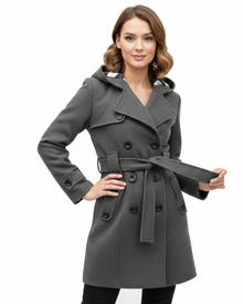 Issa Women's Trench – Elegant Belted Coat with Fitted Cut for Autumn & Winter