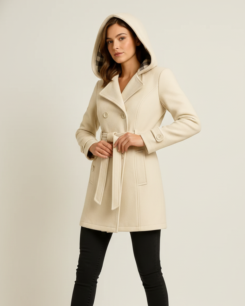 Issa Women's Trench – Elegant Belted Coat with Fitted Cut for Autumn & Winter