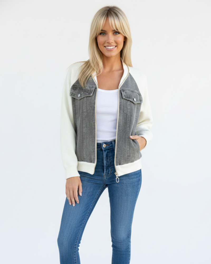Isabella Autumn Coat for Women – Light and Warm, V-Neck & Modern Zipper