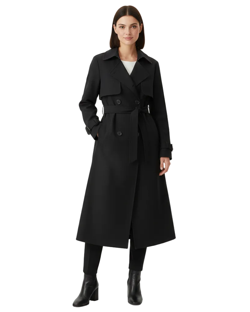 Charlie Women's Trenchcoat – Elegant Mid-Length Double-Breasted Coat with Fitted Cut