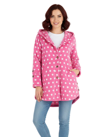 Sonia Women's Fleece Hooded Robe – Soft & Warm Comfortable Fit Lounge Dress