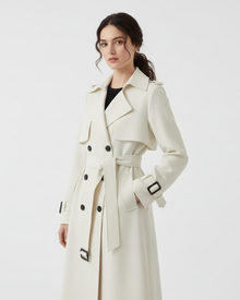 Charlie Women's Trenchcoat – Elegant Mid-Length Double-Breasted Coat with Fitted Cut