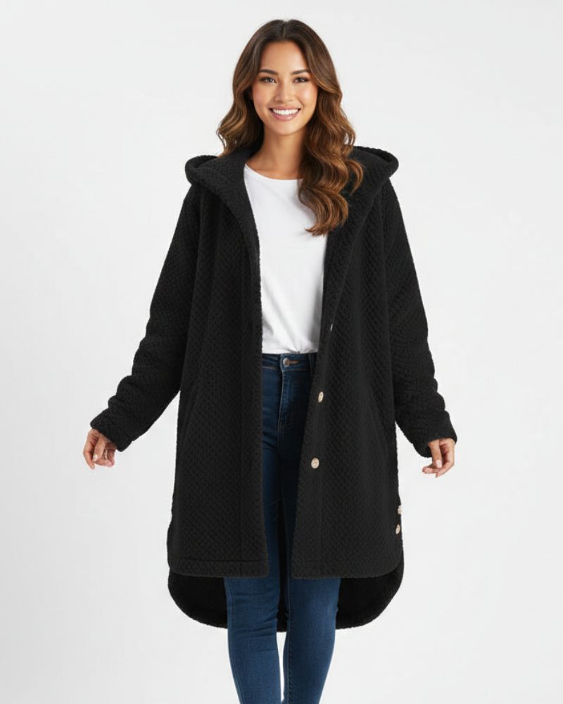 Sonia Women's Fleece Hooded Robe – Soft & Warm Comfortable Fit Lounge Dress