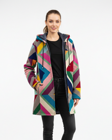 Aria Women's Artistic Knitted Vest – Flowing Cardigan with Elegant Print & Relaxed Fit