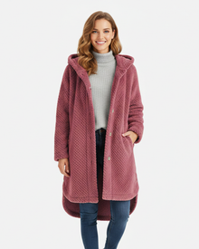 Sonia Women's Fleece Hooded Robe – Soft & Warm Comfortable Fit Lounge Dress