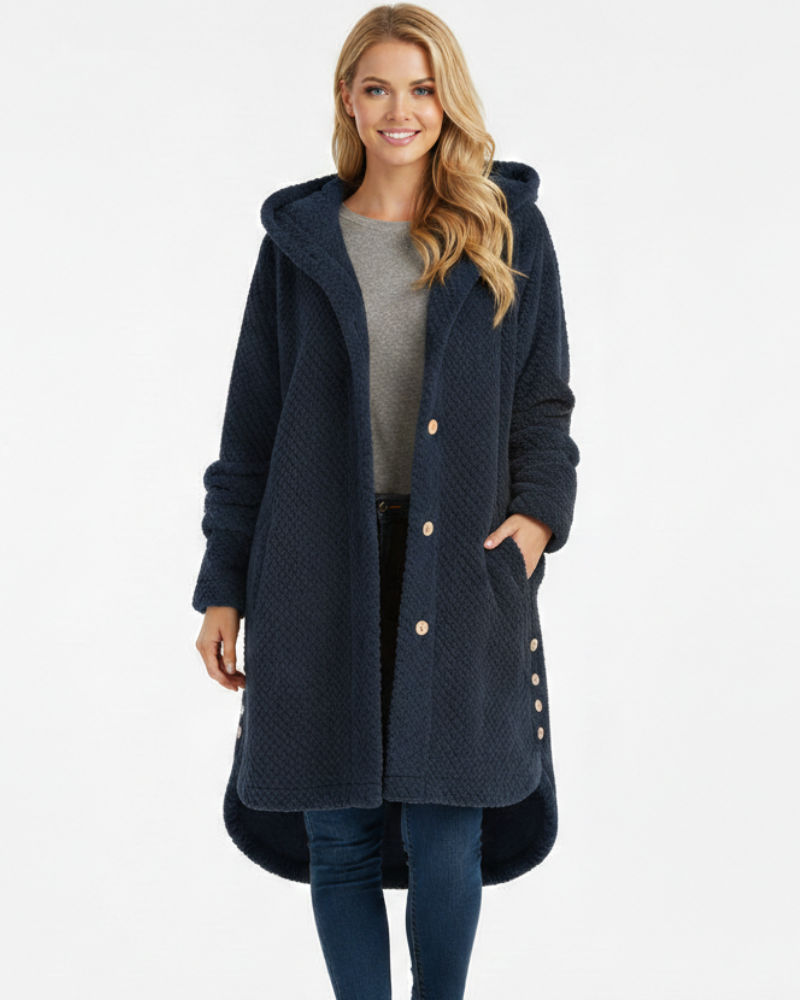 Sonia Women's Fleece Hooded Robe – Soft & Warm Comfortable Fit Lounge Dress
